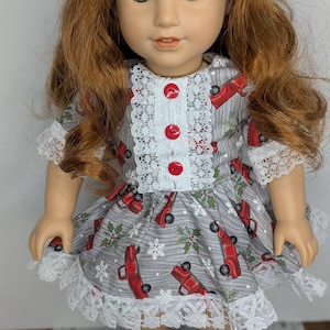 Christmas dress and shoes for American girl doll, 18 inch doll, fancy dress, 18 inches doll dress, handmade.