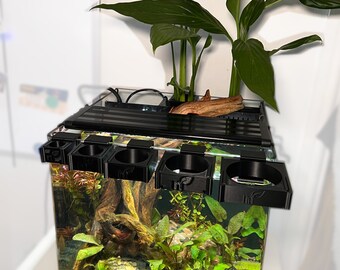 Aquarium-Pflanzenhalter Aus Kunststoff – 2 Stück, Mit Saugnäpfen & Haken, Für Wasserpflanzen, Schwarz