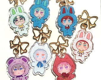 Enstars Undead, Akatsuki, Aklaloid, Valkyrie, and Eden Acrylic Charms