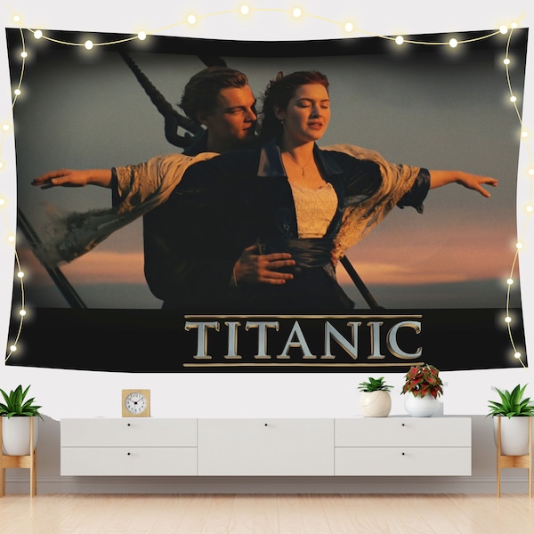 Tapisserie du Titanic, navire fantastique, art mural, décoration murale moderne, cadeau du film pour les fans du Titanic, cadeau de film romantique épique