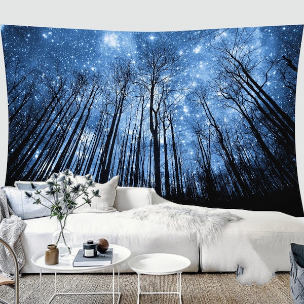 Large Tapestry Forest Tapestry Blanket Moon Tapestry Tree bedroom tapestry Wall Decor gift for Forest Lover Astrology Tapestry Gift