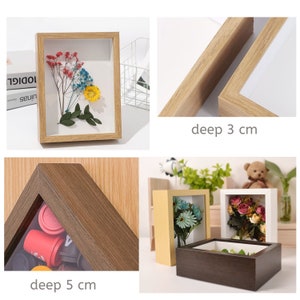 DIY Dry Flower shadow box 3D Wooden Picture Frame Deep Display Case Box for Craft Frame Personalized Gifts for Sister image 3
