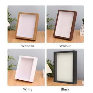 DIY Dry Flower shadow box 3D Wooden Picture Frame Deep Display Case Box for Craft Frame Personalized Gifts for Sister image 2