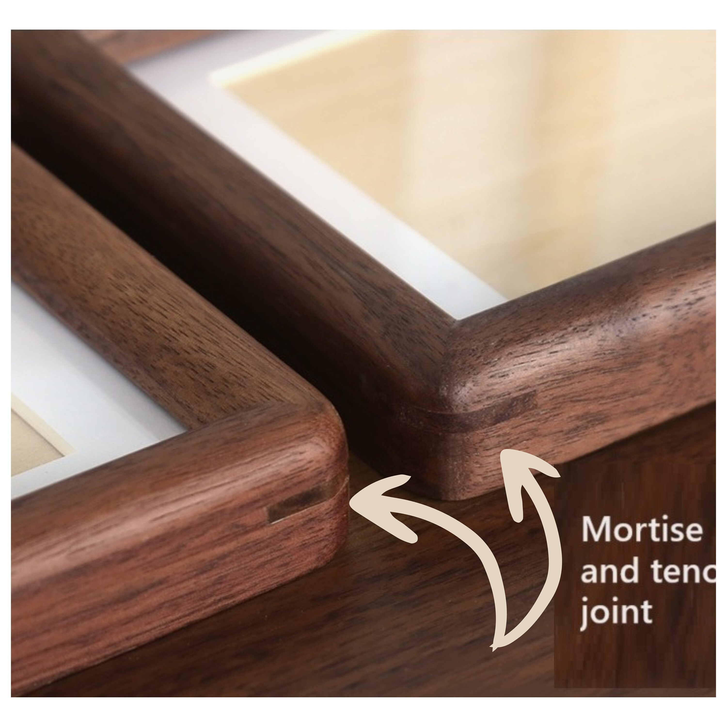 Hand Polished Round Corner Wooden Photo Frame 4x6 Picture Frame 8x10