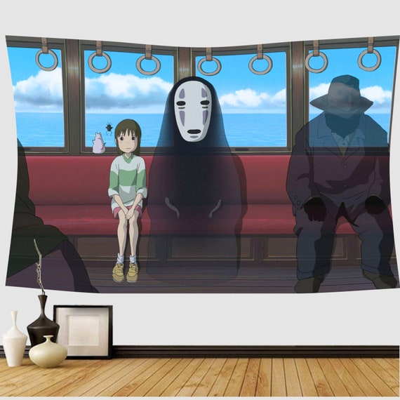 Cute Spirited Away Tapestry Wall Art No Face Anime Movie Decor Hayao Miyazaki Art Chihiro Anime Girl Gift Kids Birthday Party Decoration Etsy UK