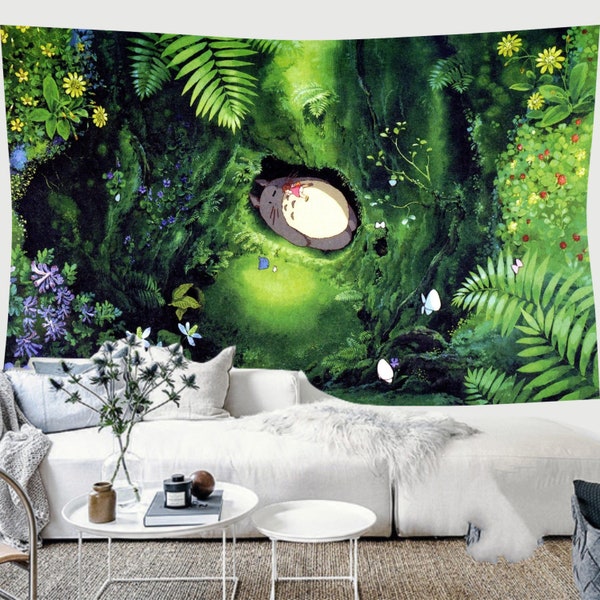 Süßer Totoro Figur Wandbehang Studio Ghibli Print Wandkunst Miyazaki Anime Geschenk Wohnkultur Kunst Kinder Geburtstagsparty Themen Geschenk für Enkel