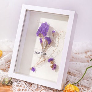 DIY Dry Flower shadow box 3D Wooden Picture Frame Deep Display Case Box for Craft Frame Personalized Gifts for Sister image 6