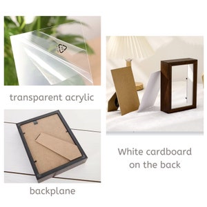 DIY Dry Flower shadow box 3D Wooden Picture Frame Deep Display Case Box for Craft Frame Personalized Gifts for Sister image 4
