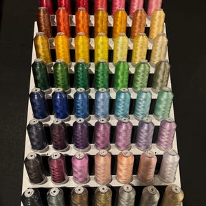 Sewing Thread Rack - Holds 56 Large Isacord Style Spools 5000M - Thread Organizer & Spool Holder, Craft Storage Solution