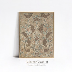 Vintage Textile Wall Art | Antique Tapestry Print | Neutral Textile Wall Hanging | Eclectic Wall Art Print | Farmhouse Home Decor PRINTABLE