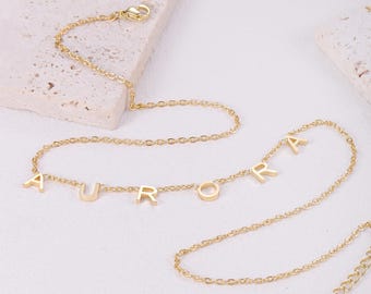 Personalized Name Necklace • Custom Name Necklace • Letter Necklace • 18K Gold Name Jewelry • Minimalist Necklace • Dainty Gift For Her