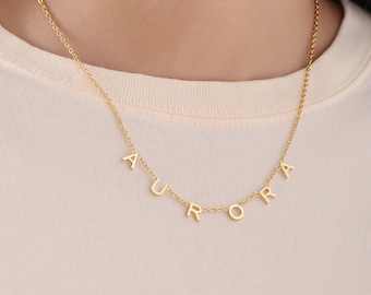 18K Gold Letter Necklace • Personalized Name Necklace • Letter Necklace • Initial Necklaces • Minimalist Necklace • Personalized Gifts