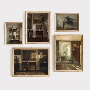 Moody Antique Victorian Gallery Wall Prints Set Of 5 | Antique Oil Painting | Vintage Art Prints | Neutral Wall Art PRINTABLE DOWNLOAD