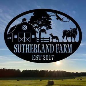 Personalized Metal Name Sign | Custom Metal Wall Art | Family Name Sign | Farmhouse Decor | Farmer Sign | Personalized Family Name | Gift
