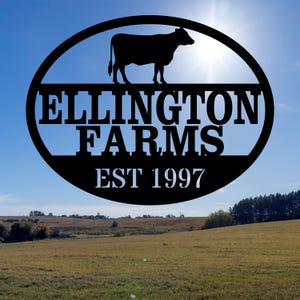 Custom Cow Metal Name Sign | Personalized Cow Sign | Metal Name Signs Custom | Family Name Sign | Metal Cattle Farm Signs | Farmer Gift Idea