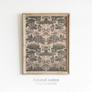 PRINTABLE Vintage Textile Wall Art | Light Academia Room Decor | Tapestry Art Print | Vintage Pattern Wall Art | Eclectic Wall Art Print