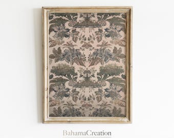 PRINTABLE Vintage Textile Wall Art | Light Academia Room Decor | Tapestry Art Print | Vintage Pattern Wall Art | Eclectic Wall Art Print