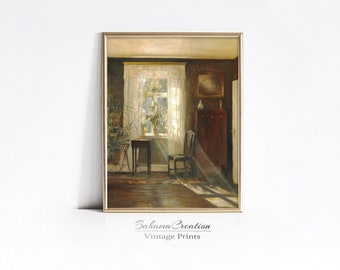 Moody Still Life Painting PRINTABLE | Cottage Core Decor Antique Oil Painting | Vintage Print Moody Wall Art | French Farmhouse Home Decor