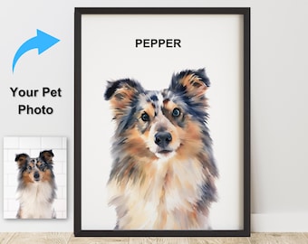 Dog Portrait CUSTOM Painting | Pet Portrait From Photo | Personalized Framed Dog Portraits | Custom Cat Portrait | Pet Portrait | Dog Art
