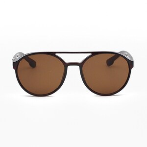 Lunettes de soleil polarisées Rivet Punk uniques, marque de luxe pour femmes, cadre de bouclier noir, lunettes de soleil rondes, nuances Hip Hop féminines Tea