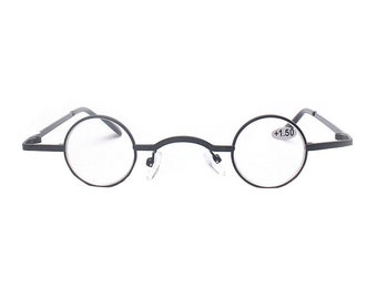 Round Reading Glasses, Mini Round Glasses, Retro Eyewear, +1.00 +1.50 +2.00 +2.50 +3.00 +3.50., Metal Glasses, Round and Squared Frame