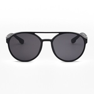 Lunettes de soleil polarisées Rivet Punk uniques, marque de luxe pour femmes, cadre de bouclier noir, lunettes de soleil rondes, nuances Hip Hop féminines Noir