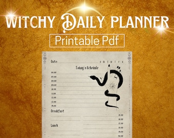 Gothic Witch Planner, Daily Journal Printable (PDF)