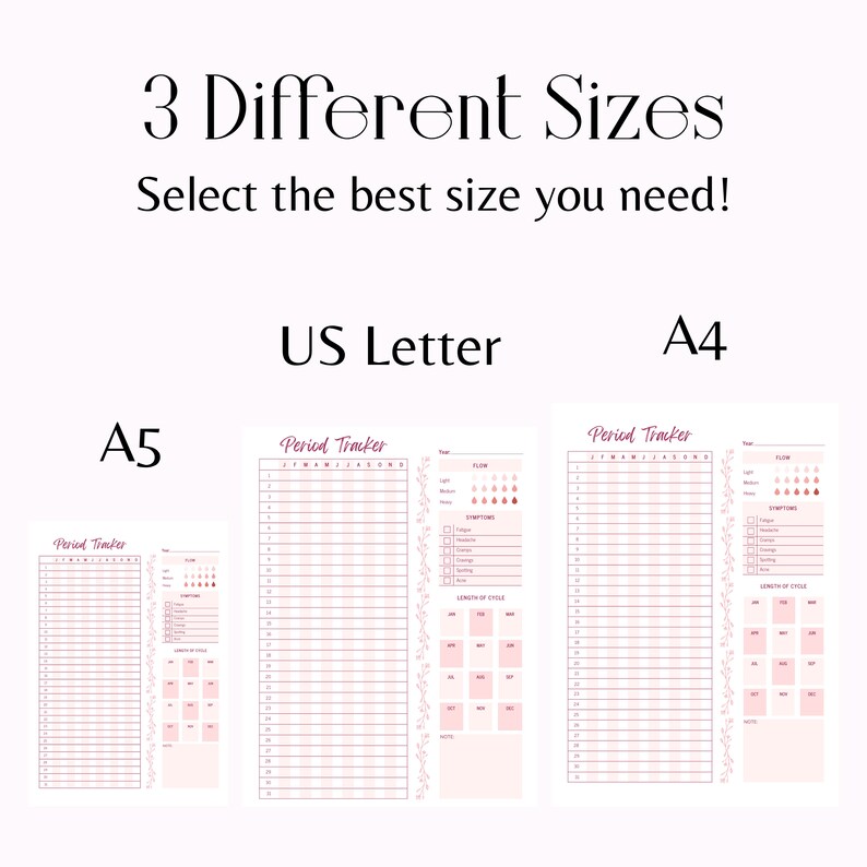 Floral Pink Period Tracker Period Journal Printable 20242025 Period