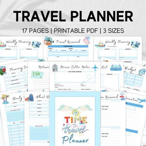 Ultimate Travel Planner Printable Vacation Planner Travel Itinerary, Trip Planner, Cruise Planner, Travel Journal, Travel Planner Template