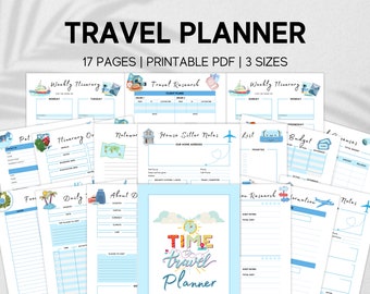Planner di viaggio stampabile, itinerario di vacanza, pianificatore di crociere (download digitale)