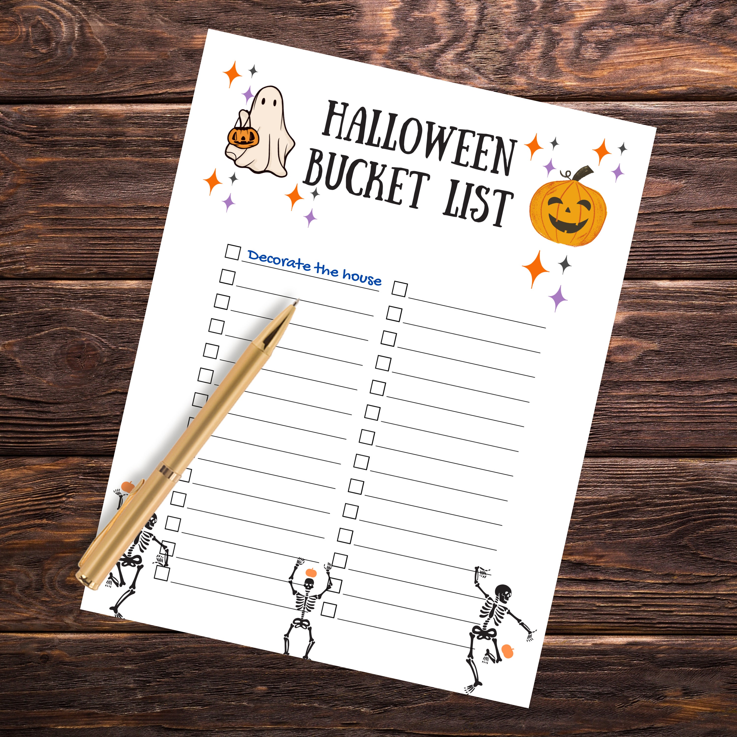 Cute Halloween Bucket List Printable Halloween Activities, Halloween Printable, Custom Bucket