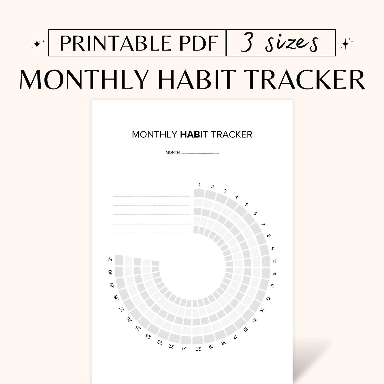 Minimal Monthly Habit Tracker Printable Routine Tracker, Habit ...