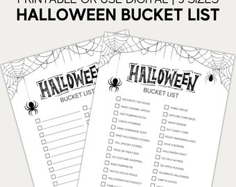 Spooky Halloween Bucket List Printable Halloween Activities, Bucket List, Halloween To Do List, Halloween Printable, Happy Halloween
