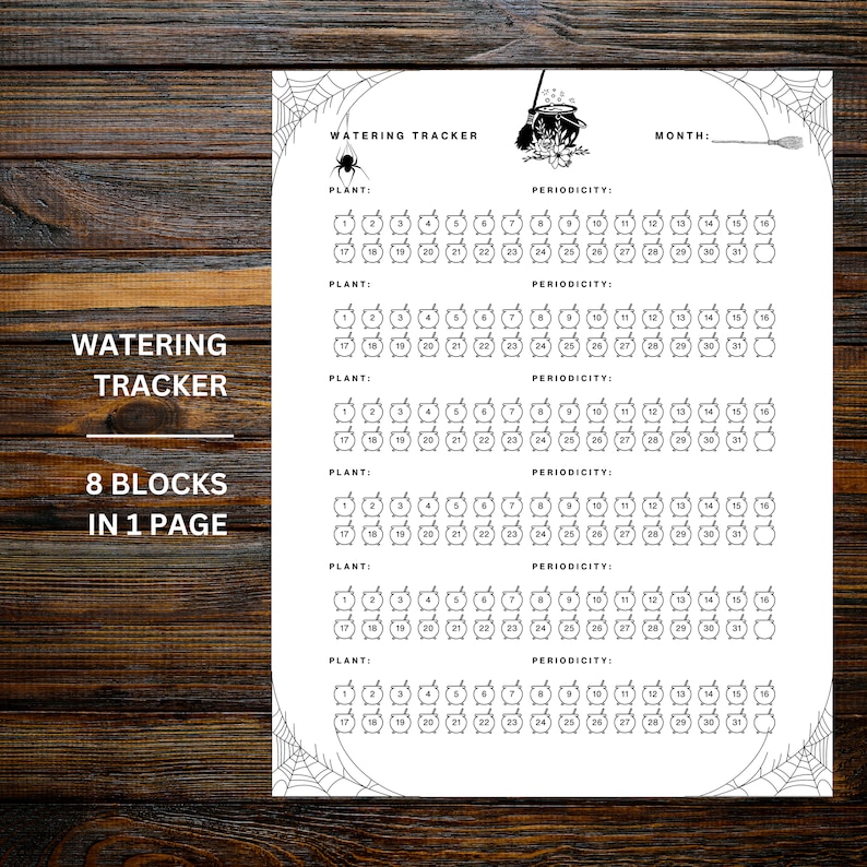 Witchy Houseplant Journal Printable Gothic Plant Care Tracker Printable ...
