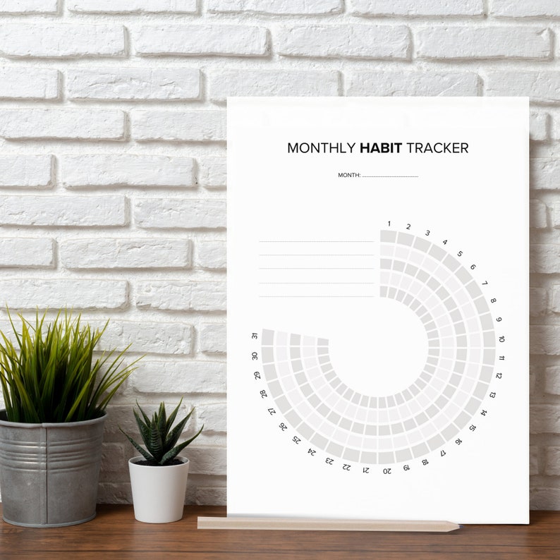 Minimal Monthly Habit Tracker Printable Routine Tracker, Habit ...