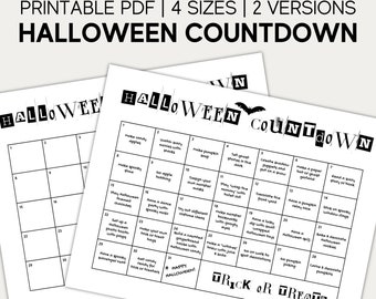 Activities in the Countdown on Halloween Printable, Halloween Advent, Halloween Activities, Halloween Countdown Calendar for Kids | 4 SIZES