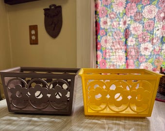 Vintage 1960s to 70s Flower Power Napkin holders. Groovy Mid Century home decor.