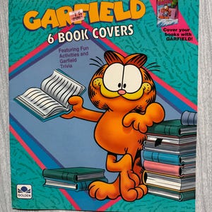 Vintage 1991 Rare Garfield Book Covers. Garfield collector. Retro Garfield Ephemera