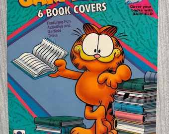 Vintage 1991 Garfield Book Covers. Retro Garfield nostalgia ephemera