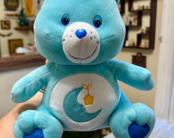 Vintage 2003 Care Bears Bedtime Bear 11 inches. Y2K kids toys nostalgia.