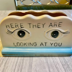 Vintage 1950s to 1960s ceramic eye glasses holder stand . Mid century decor