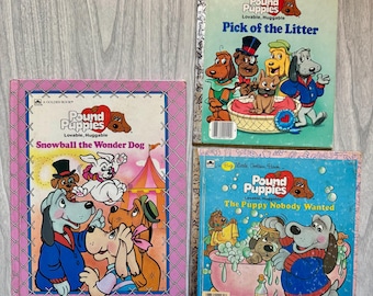 Vintage 1985 Pound Puppies kids books. 3 books. 1980s kids toys nostalgia. 80s kids ephemera