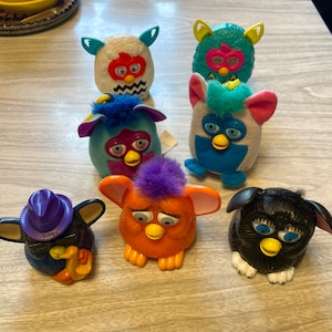 Lot of vintage McDonalds Happy Meal Furby toys. 1998,2000,2013
