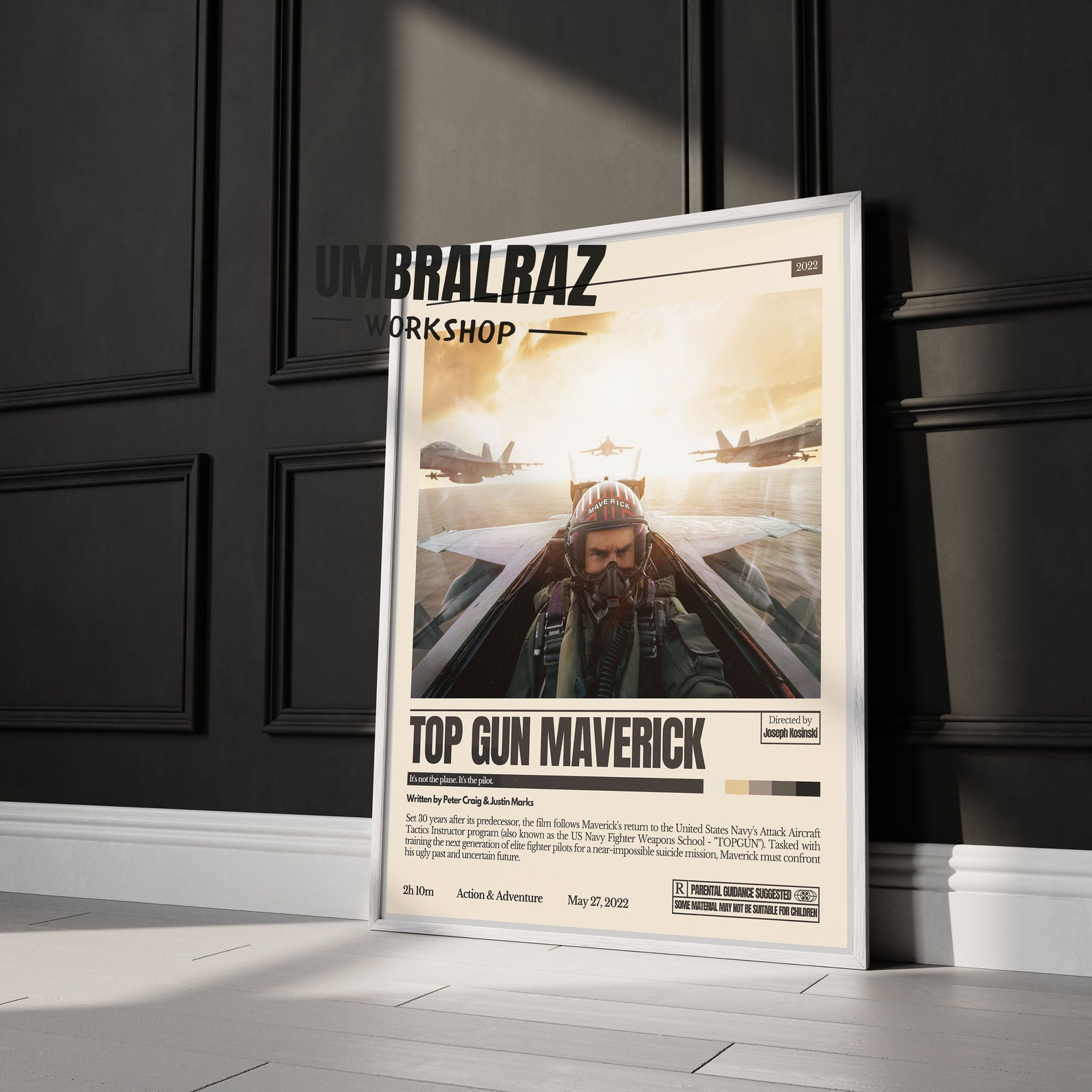 Top Gun Maverick Poster Tom Cruise Mid Century Modern Top Etsy