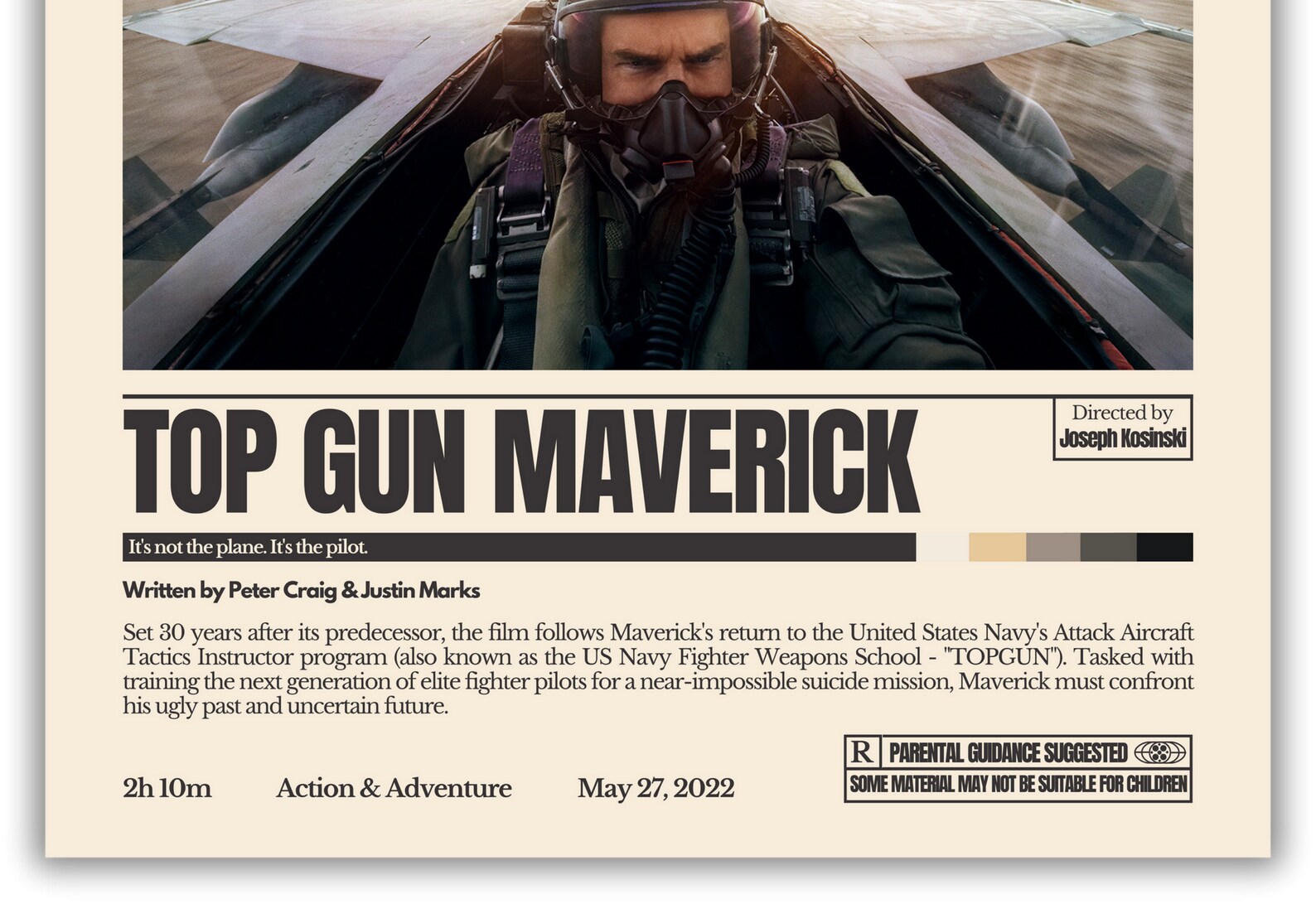 Top Gun Maverick Poster Tom Cruise Mid Century Modern Top Etsy