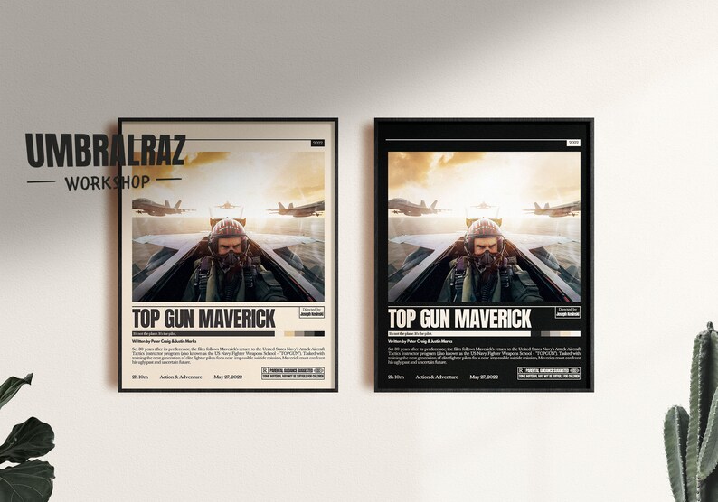 Top Gun Maverick Poster Tom Cruise Mid Century Modern Top Etsy