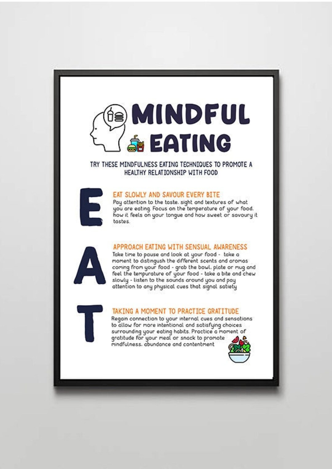 Mindful Eating Poster INSTANT DOWNLOAD - Etsy
