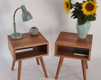 2 x Stolik nocny dębowy. 2 x Solid Oak nightstand. Bedside table. Szafka nocna dębowa.