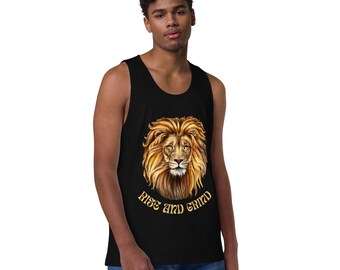 Rise and Grind Lion Men’s premium tank top | Perfect for Her/Him