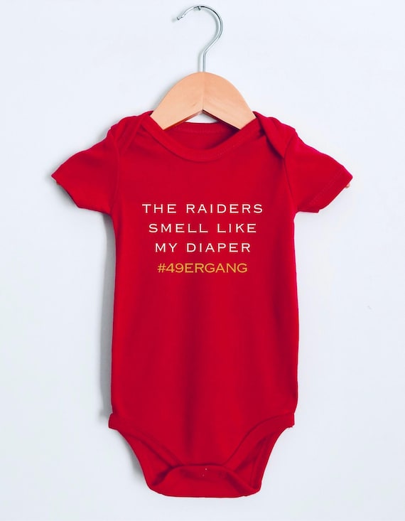 Custom NFL Team 'Smells Like My Diaper' Gerber Onesie - Personalized Baby Shirt for Football Fans, Personalized Onsie, Baby Gift